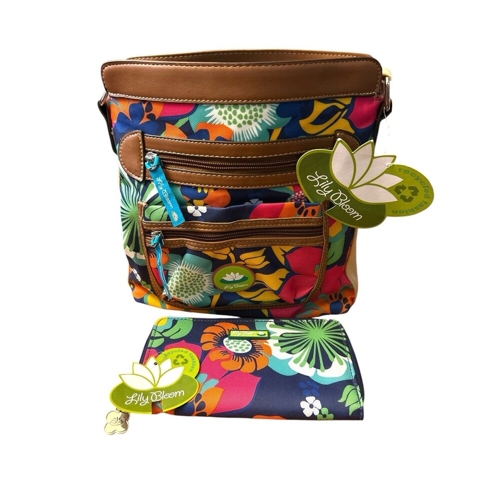 Lily Bloom Floral Fiesta Bella Crossbody & Wallet Combo Eco Friendly NWT